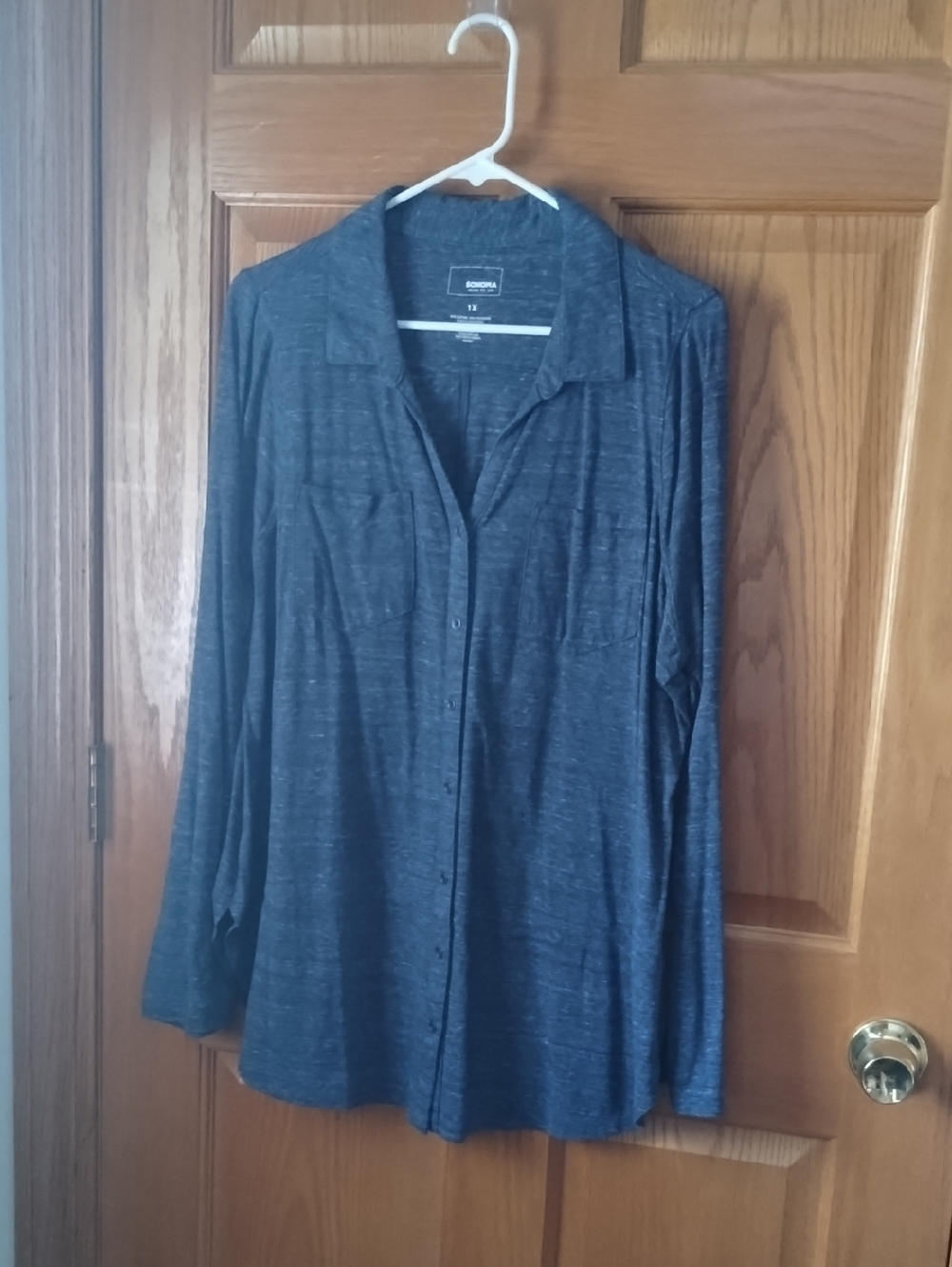 Sonoma Women's Dark Blue Button-Down Shirt